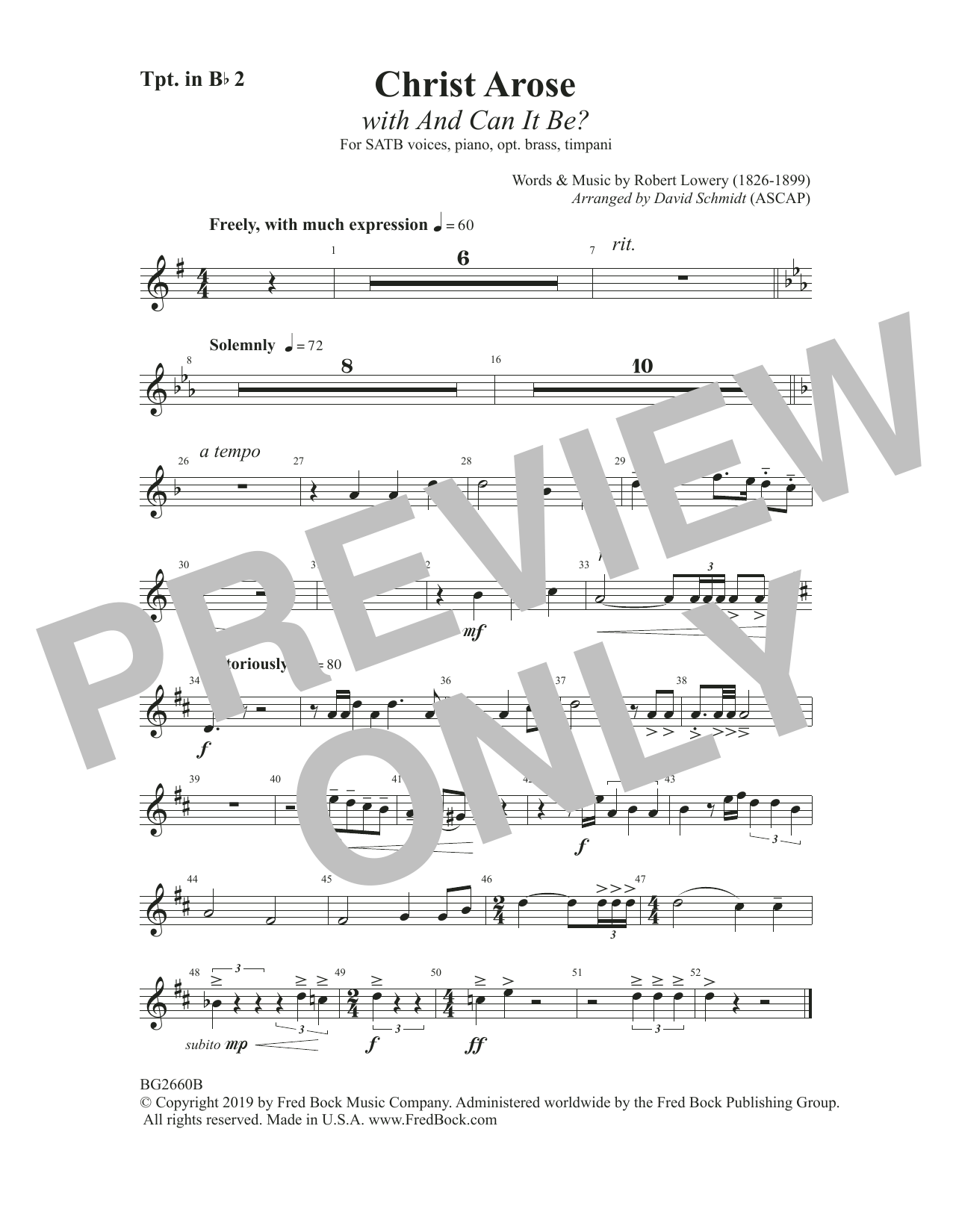 Produktbild zu: Christ Arose (with And Can It Be?) (arr. David Schmidt) - Trumpet 2 in Bb