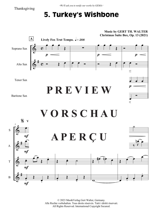 gallery: Turkey´s Wishbone , , (Saxophon Quartett SATB)