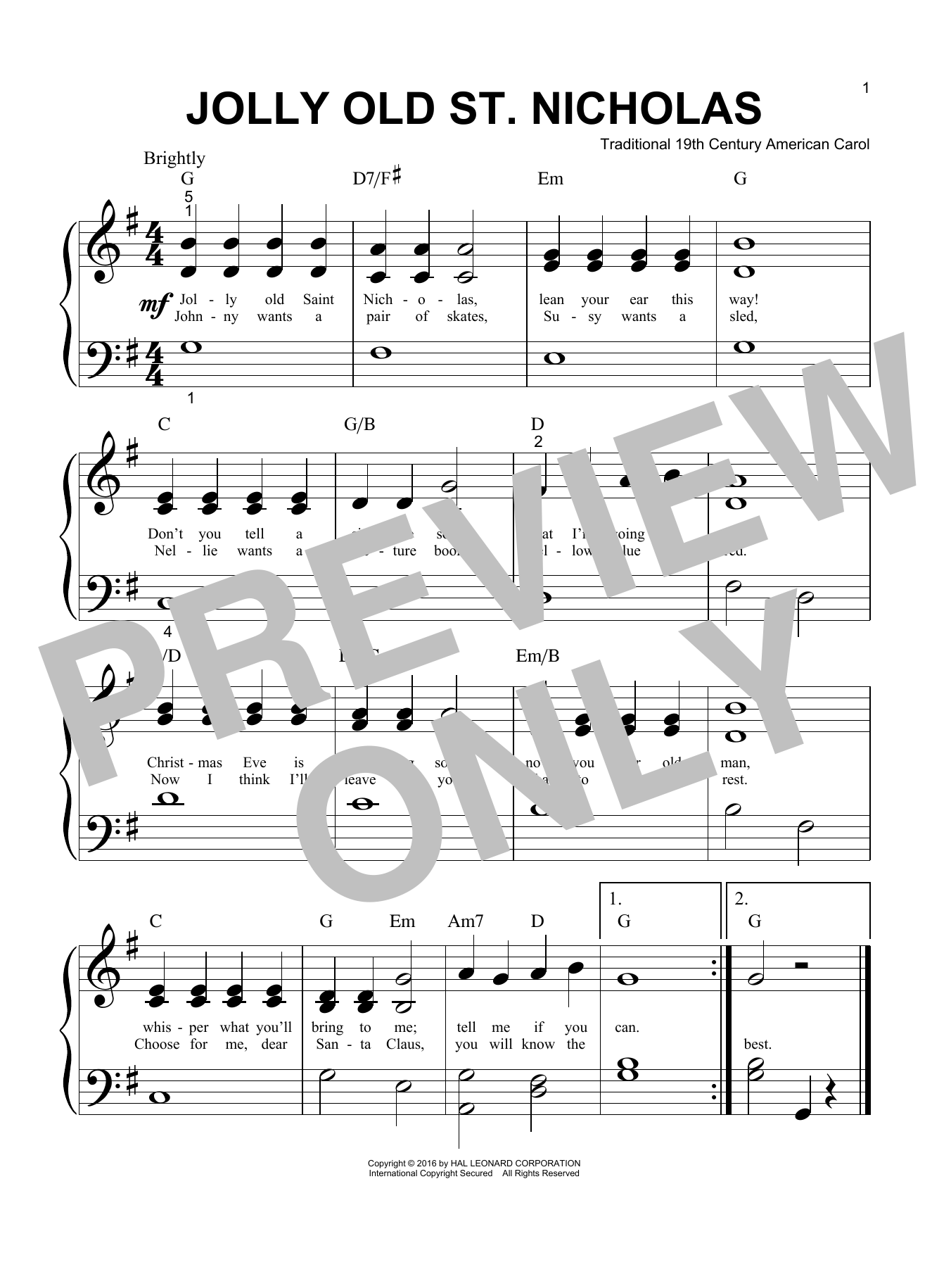 Product gallery: Page 1 of 1 Jolly Old St. Nicholas, 19th Century American Carol