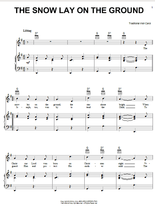 Product gallery: Page 1 of 1 The Snow Lay On The Ground, Traditional Irish Carol