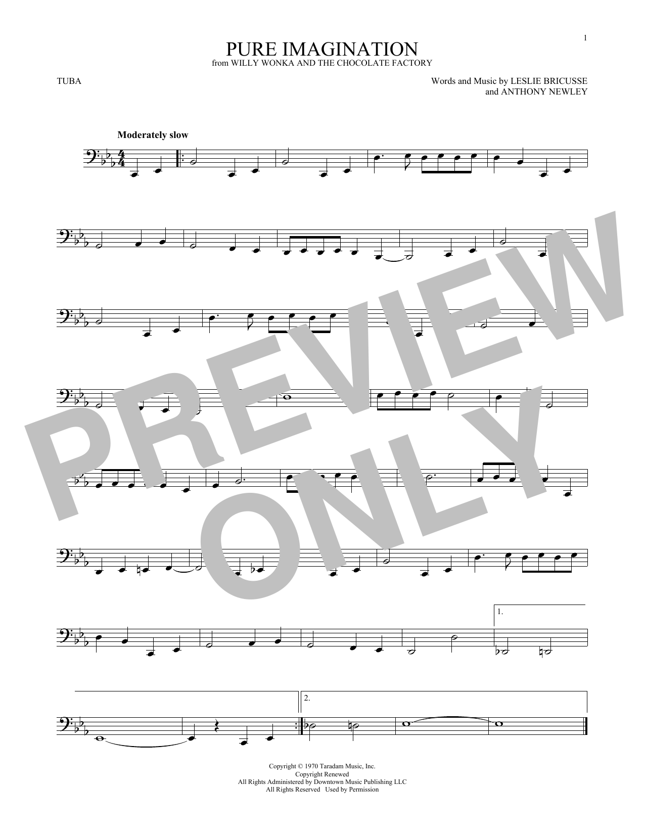 Product gallery: Page 1 of 1 Pure Imagination (from Willy Wonka & The Chocolate Factory), Leslie Bricusse