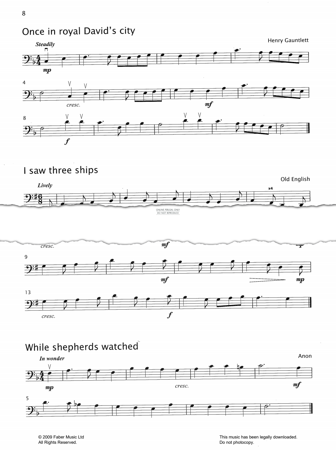 Produktgalerie: Seite 1 von 1 While Shepherds Watched Their Flocks, Traditional, Violoncello