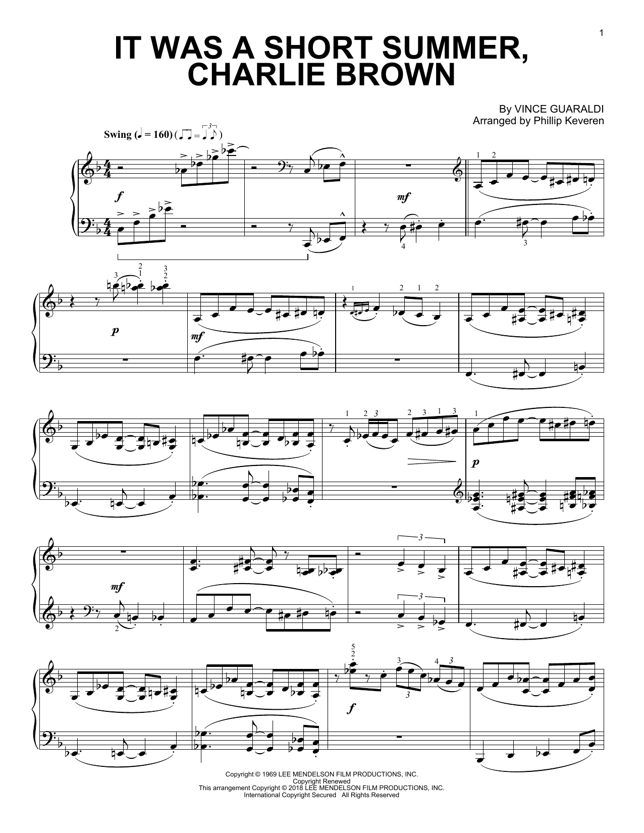 Product picture to: It Was A Short Summer, Charlie Brown (arr. Phillip Keveren)