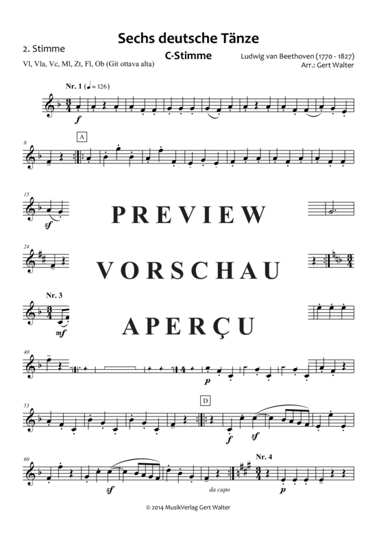 Produktgalerie: Seite 12 von 21 Sechs deutsche Tänze , , (Quintett flexible Besetzung)