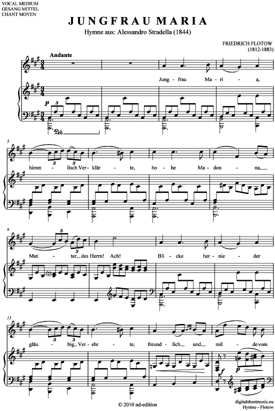 Product picture to: Jungfrau Maria (Hymne) Friedrich von Flotow (1812-1883)