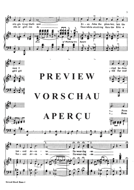 Produktgalerie: Seite 5 von 8 Second Hand Rose , Popular Standard, Klavier und Gesang