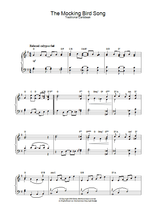 Product gallery: Page 1 of 1 The Mocking Bird Song, Traditional