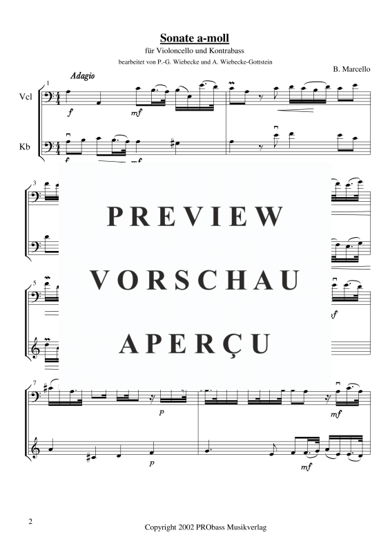 Produktgalerie: Seite 3 von 11 Sonate A-Moll, , Cello und Kontrabass