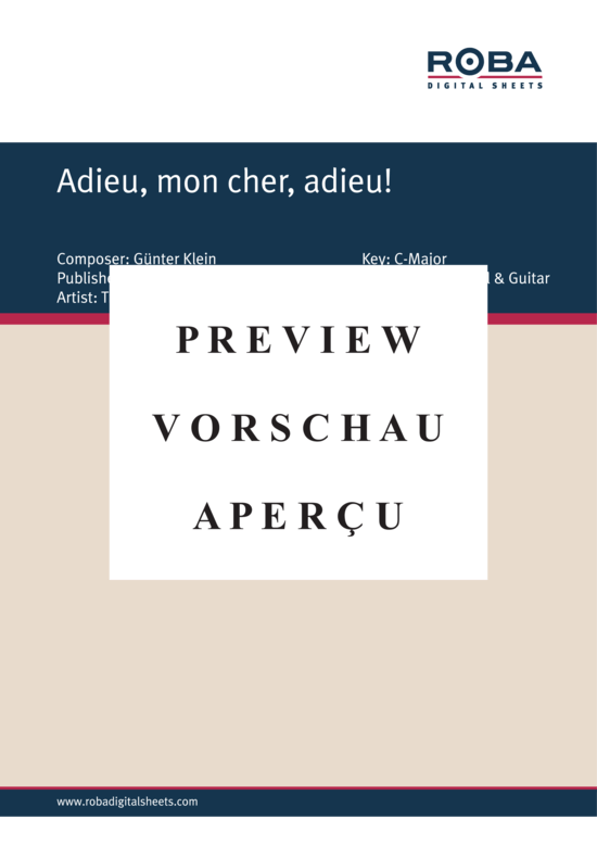 Product gallery: Page 2 of 4 Adieu, mon cher, adieu! , , Piano and Voice