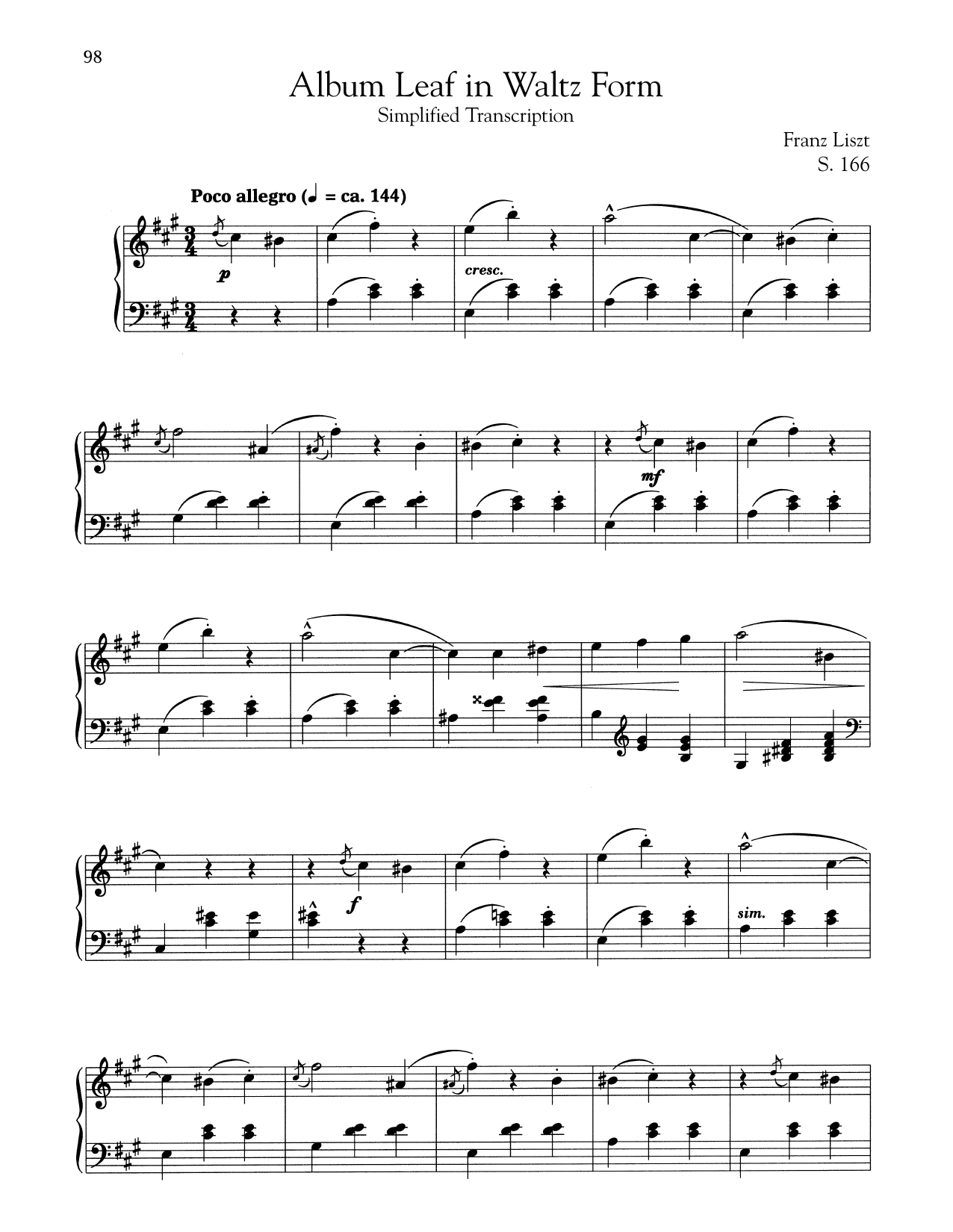 Produktbild zu: Album Leaf In Waltz Form (Simplified)