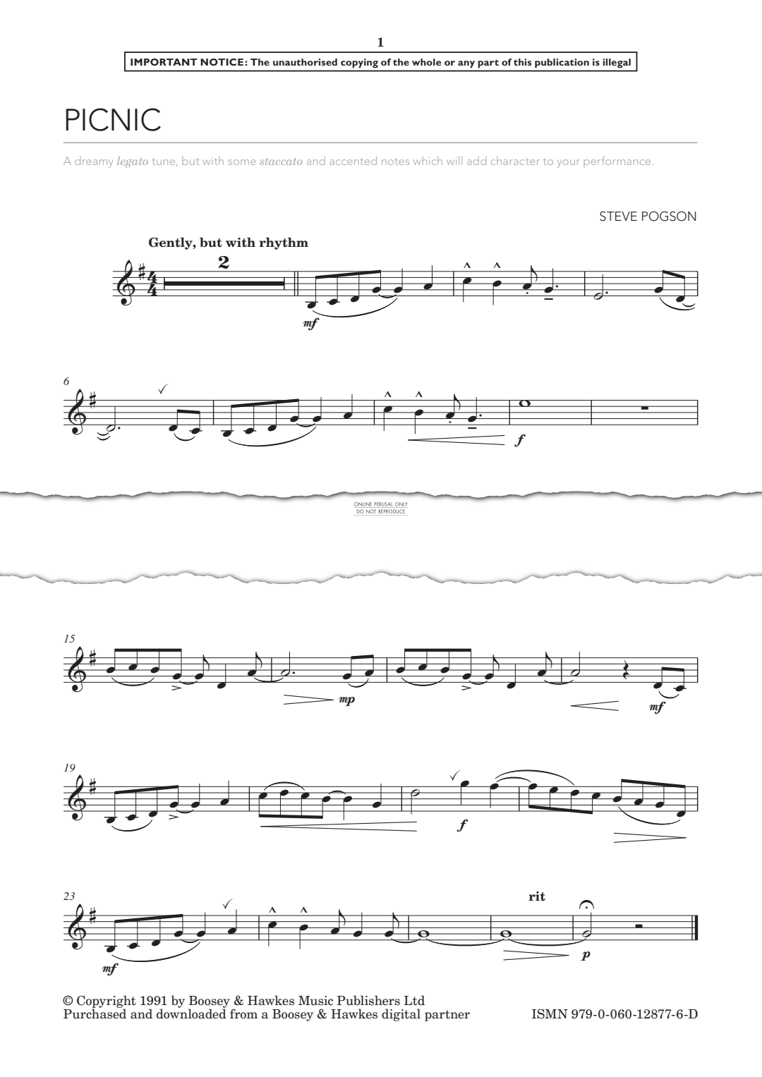 Produktgalerie: Seite 1 von 1 Picnic, Steve Pogson, Klarinette, Klavier