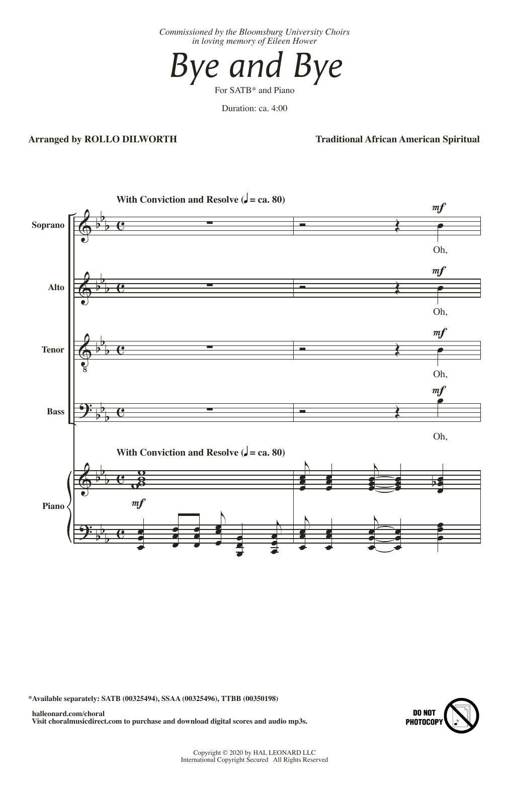 Product picture to: Bye And Bye (arr. Rollo Dilworth)