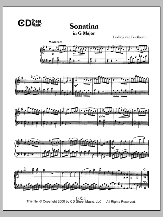 Produktgalerie: Seite 1 von 1 Sonatina in G Major, Ludwig van Beethoven, Klavier
