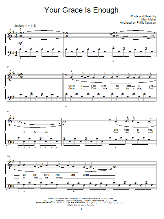Produktgalerie: Seite 1 von 1 Your Grace Is Enough (arr. Phillip Keveren), Chris Tomlin, Klavier