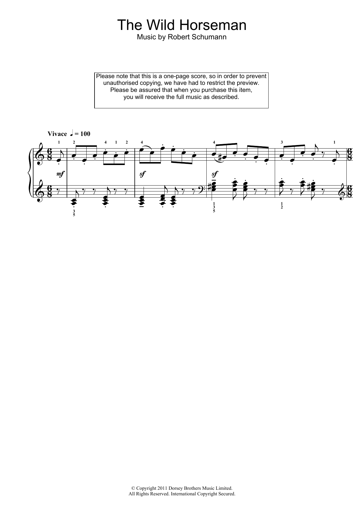 Product gallery: Page 1 of 1 The Wild Horseman, Robert Schumann