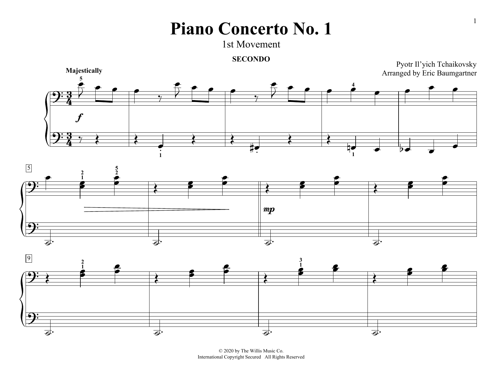 Produktbild zu: Piano Concerto No. 1 (1st Movement) (arr. Eric Baumgartner)