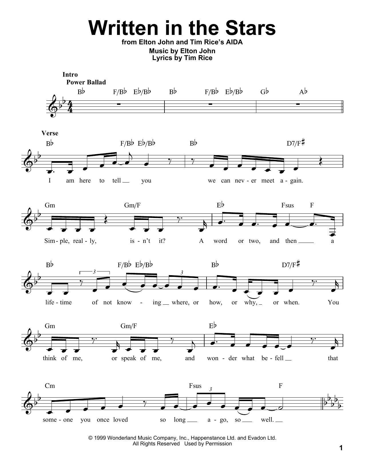 Produktbild zu: Written In The Stars (from Aida)