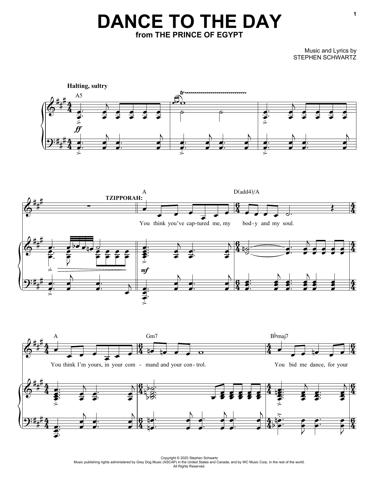 Produktbild zu: Dance To The Day (from The Prince Of Egypt: A New Musical)