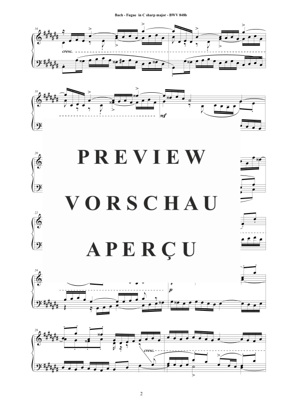 Produktgalerie: Seite 3 von 6 Fuge in Cis-Dur BWV 848b, , Klavier Solo