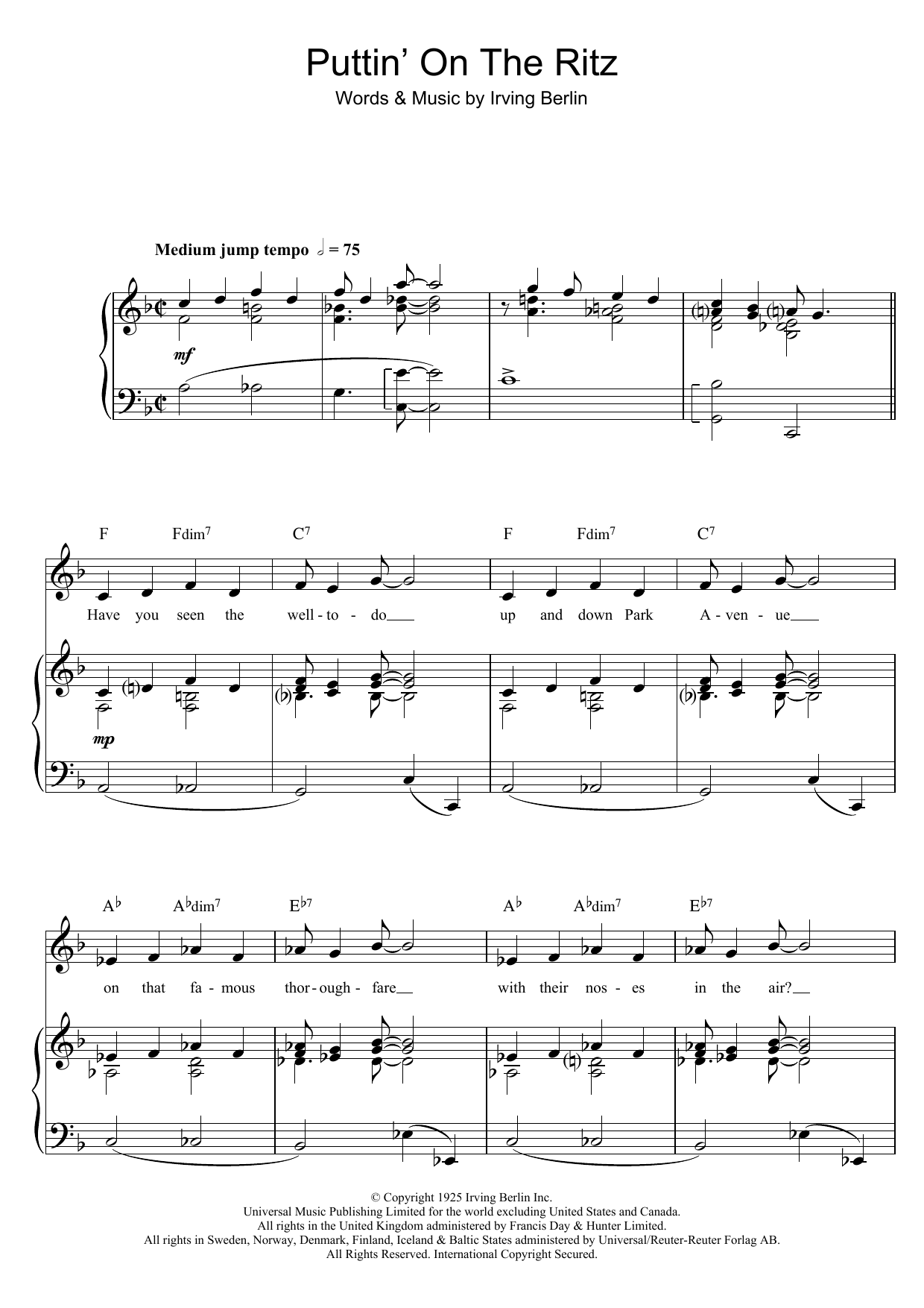 Produktbild zu: Puttin' On The Ritz (from Top Hat)