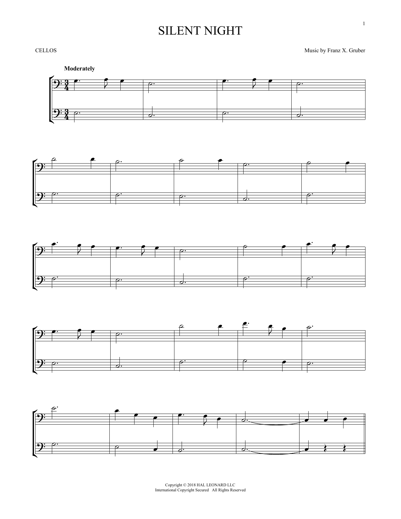 Produktgalerie: Seite 1 von 1 Silent Night, Franz X. Gruber, Violoncello