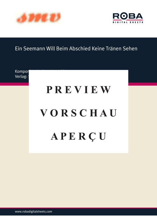 Product gallery: Page 2 of 3 Ein Seemann Will Beim Abschied Keine Tränen Sehen , , Piano and Voice