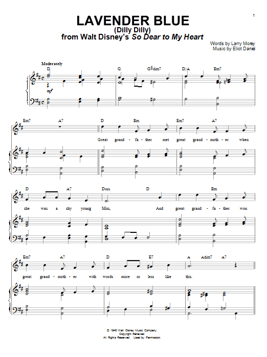 Produktbild zu: Lavender Blue (Dilly Dilly) (from So Dear To My Heart)