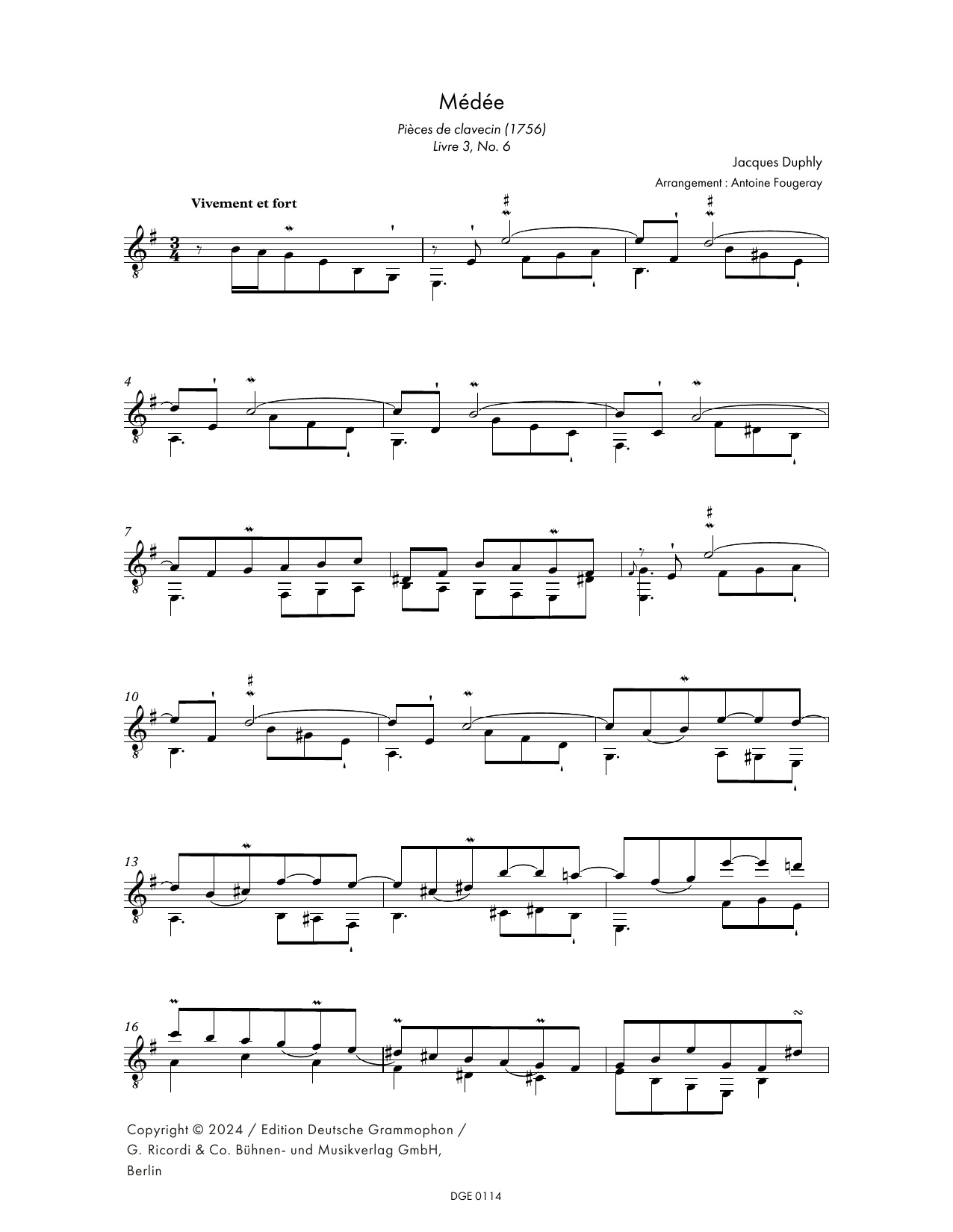 Produktbild zu: Médée (arr. Antoine Fougeray)