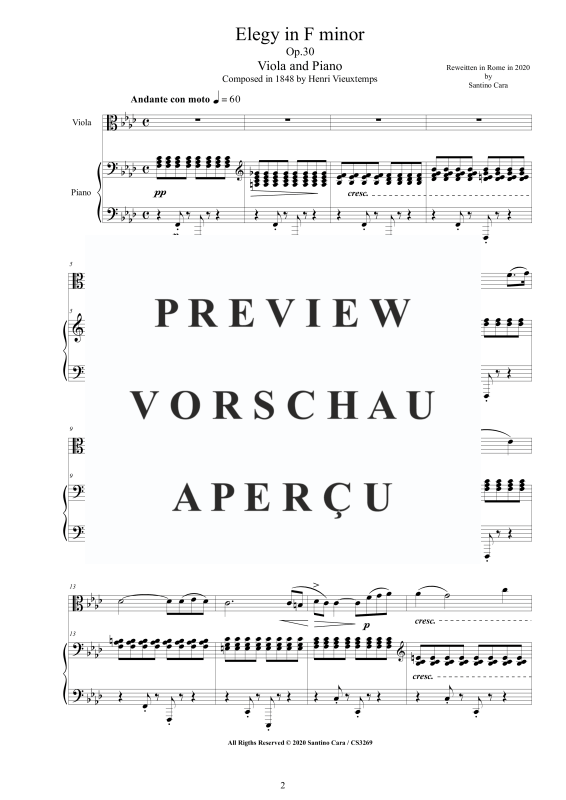 Product gallery: Page 3 of 11 Elegy in F-Moll Op.30, , Viola and Piano