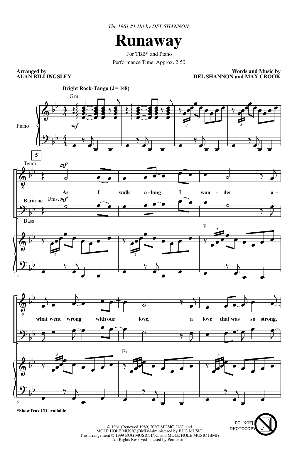 Product picture to: Runaway (arr. Alan Billingsley)