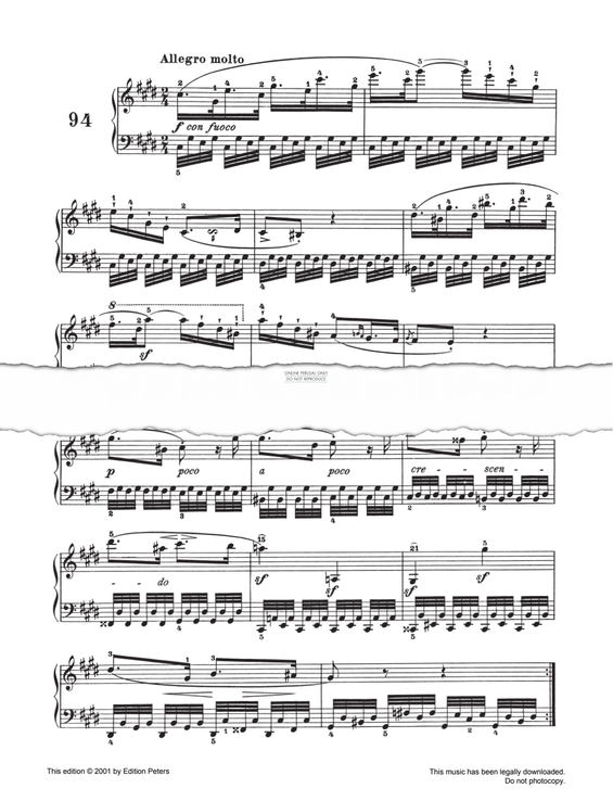 Produktgalerie: Seite 1 von 1 Allegro molto Op. 139 No. 94, Carl Czerny, Klavier