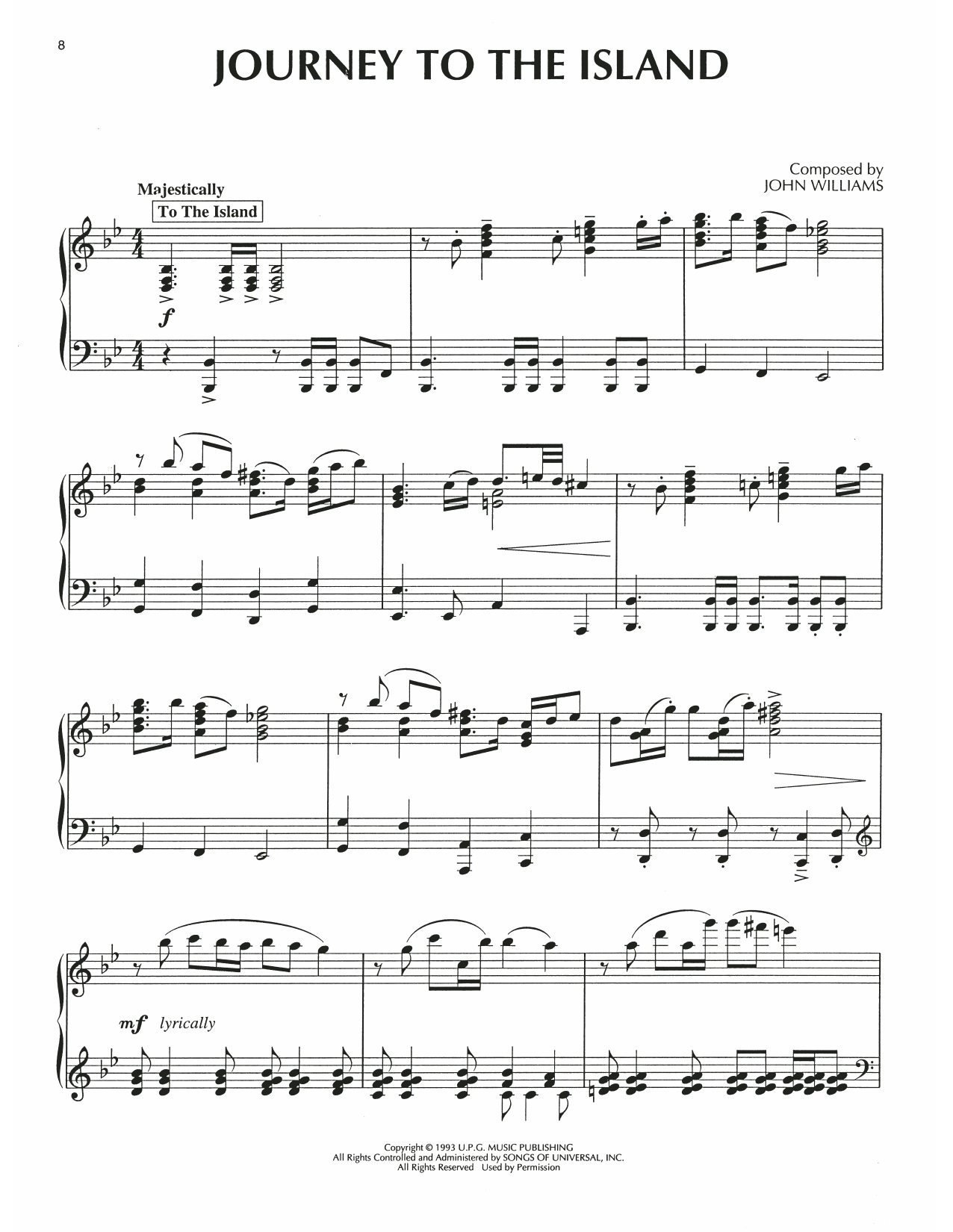 Product gallery: Page 1 of 1 Journey To The Island (from Jurassic Park), John Williams