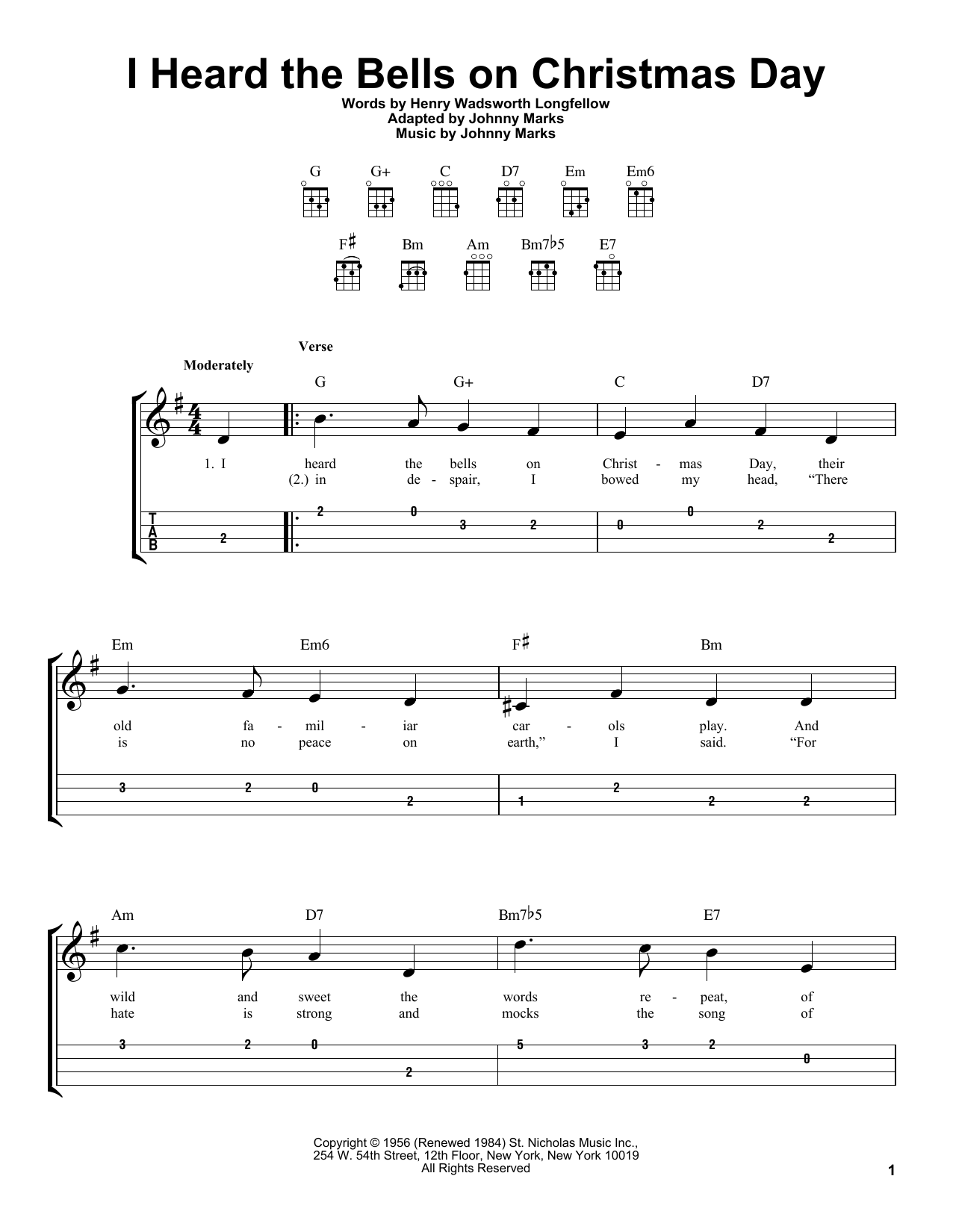 Product gallery: Page 1 of 1 I Heard The Bells On Christmas Day, Johnny Marks