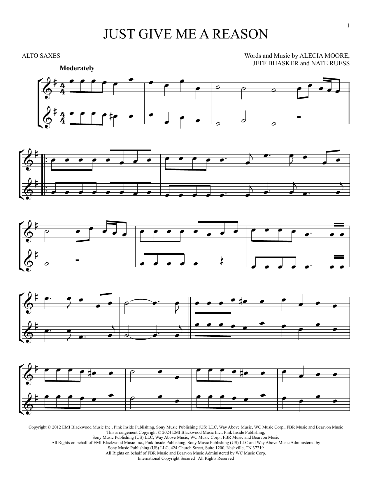 Product gallery: Page 1 of 1 Just Give Me A Reason (feat. Nate Ruess), P!nk