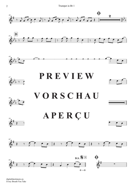 Produktgalerie: Seite 9 von 20 Every breath you take , Police, The, (Trompeten Trio + Klavier)