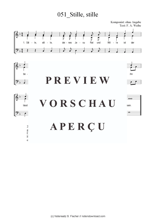 Produktbild zu: Stille, stille ohne Angabe / F. A. Weihe