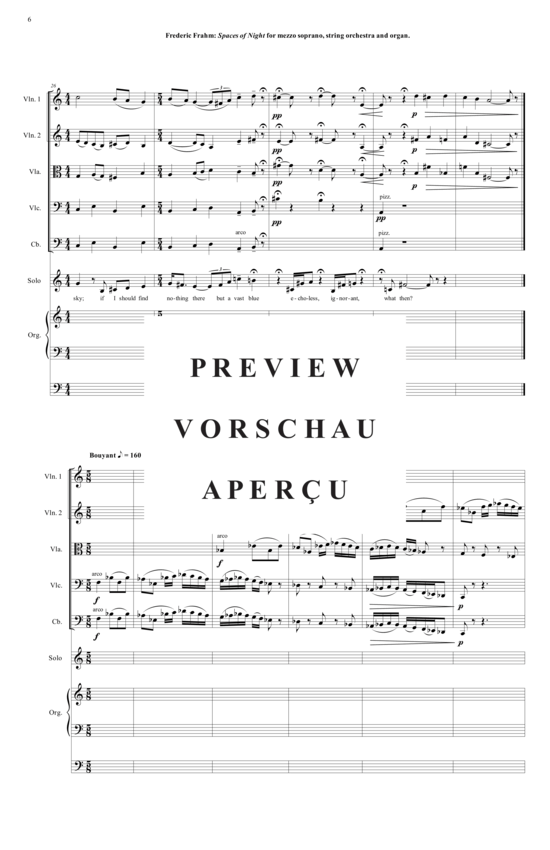 Product gallery: Page 7 of 21 Spaces of Night , , (mezzo soprano, organ + string orchestra)