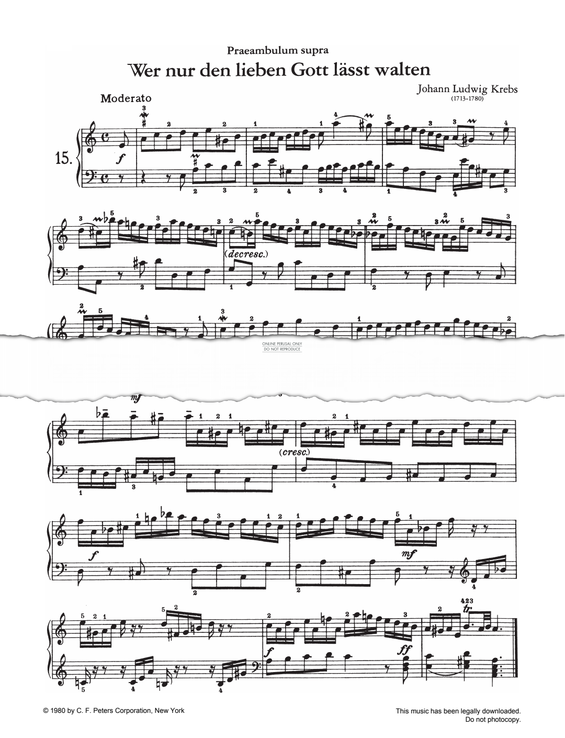 Produktgalerie: Seite 1 von 1 Praembulum supra "Wer nur den lieben Gott lasst walten”, Johann Ludwig Krebs, Klavier
