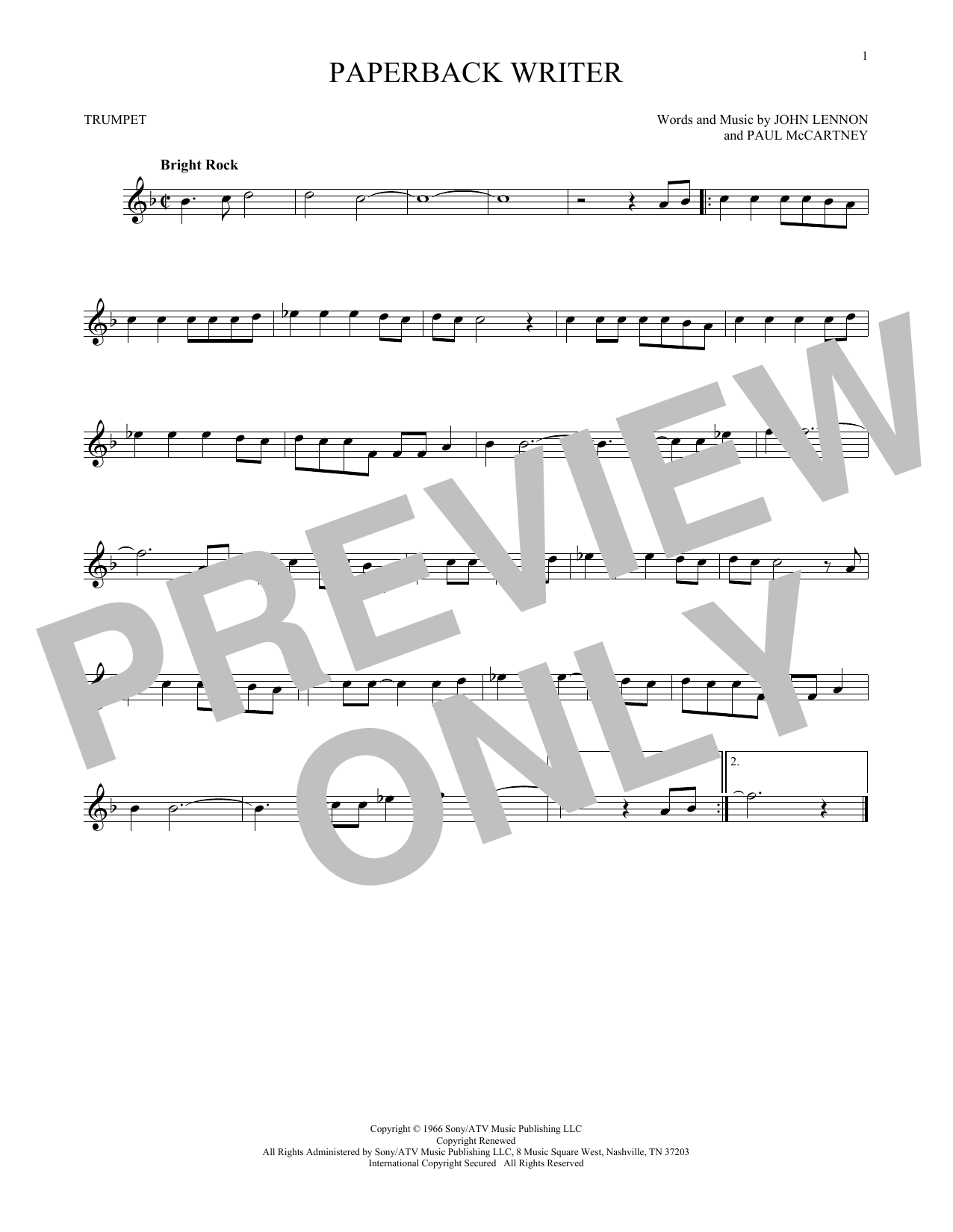 Produktgalerie: Seite 1 von 1 Paperback Writer, The Beatles, Trompete