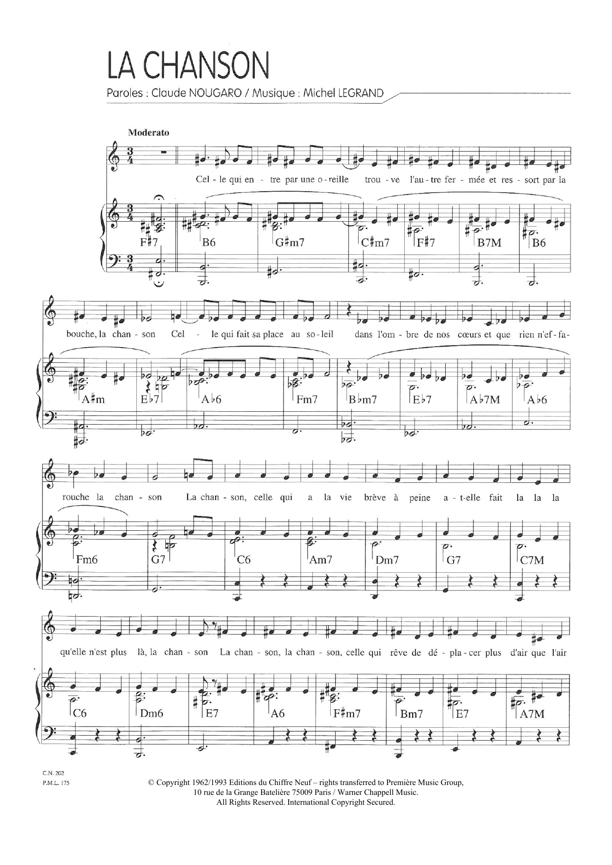 Produktbild zu: La Chanson