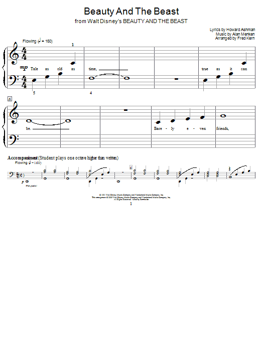 Product picture to: Beauty And The Beast (arr. Fred Kern)