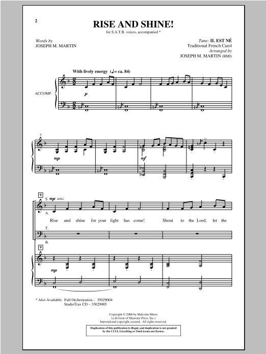 Product gallery: Page 1 of 1 Rise And Shine!, Joseph M. Martin (arr.)