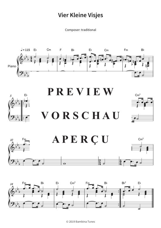 Produktgalerie: Seite 4 von 4 Vier Kleine Visjes , , Klavier Solo