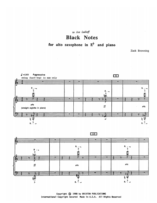 Product picture to: Black Notes Zack Browning