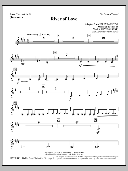 Produktbild zu: River Of Love - Bass Clarinet (sub. Tuba)
