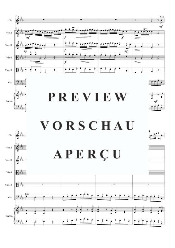 Produktgalerie: Seite 6 von 11 Oboen Konzert in Es-Dur, , Oboe Solo, Streicherensemble und Cembalo BC