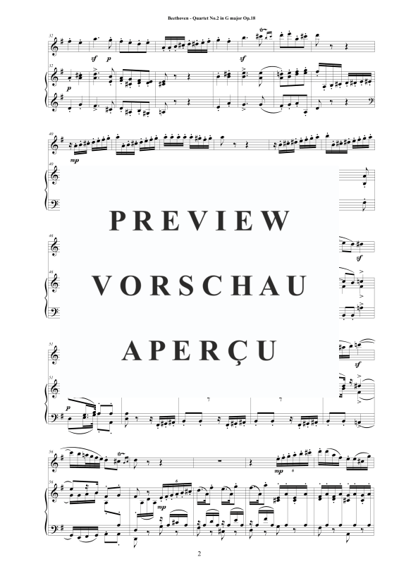 Produktgalerie: Seite 3 von 11 Quartet No.2 in G major Op.18 for Flute and Piano - Score and Part, , Querflöte und Klavier