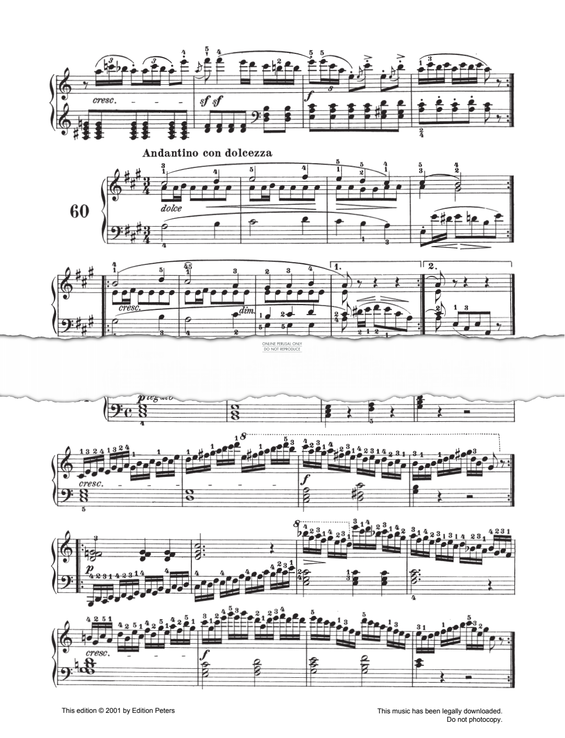 Produktgalerie: Seite 1 von 1 Andantino Con Dolcezza Op. 139 No. 60, Carl Czerny, Klavier