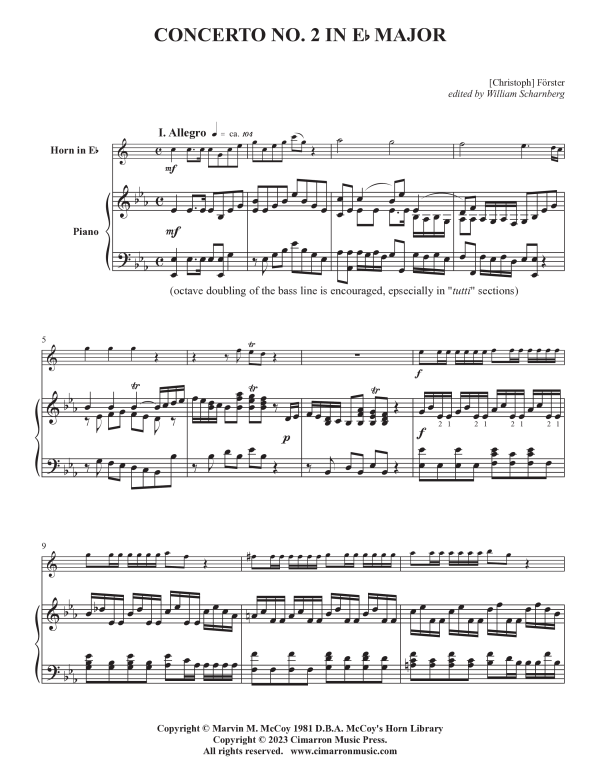 Produktgalerie: Seite 1 von 11 Konzert No. 2 in Es-Dur, , Horn in F und Klavier