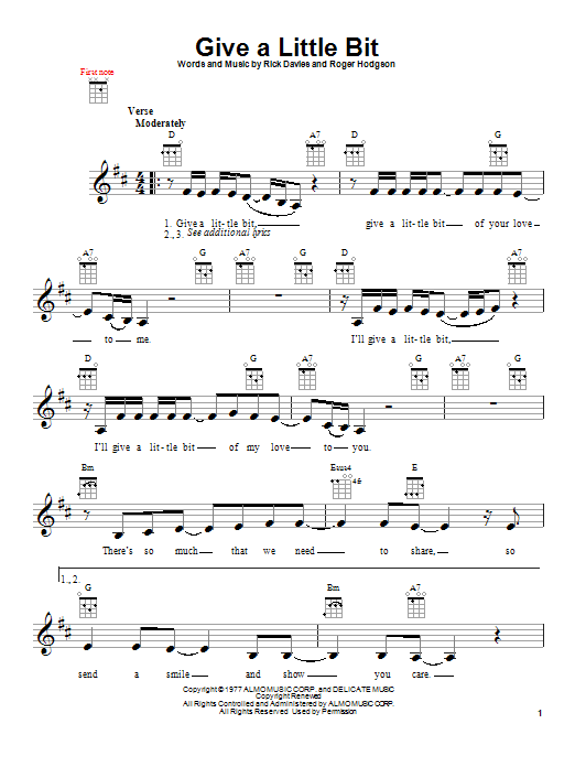 Product gallery: Page 1 of 1 Give A Little Bit, Supertramp